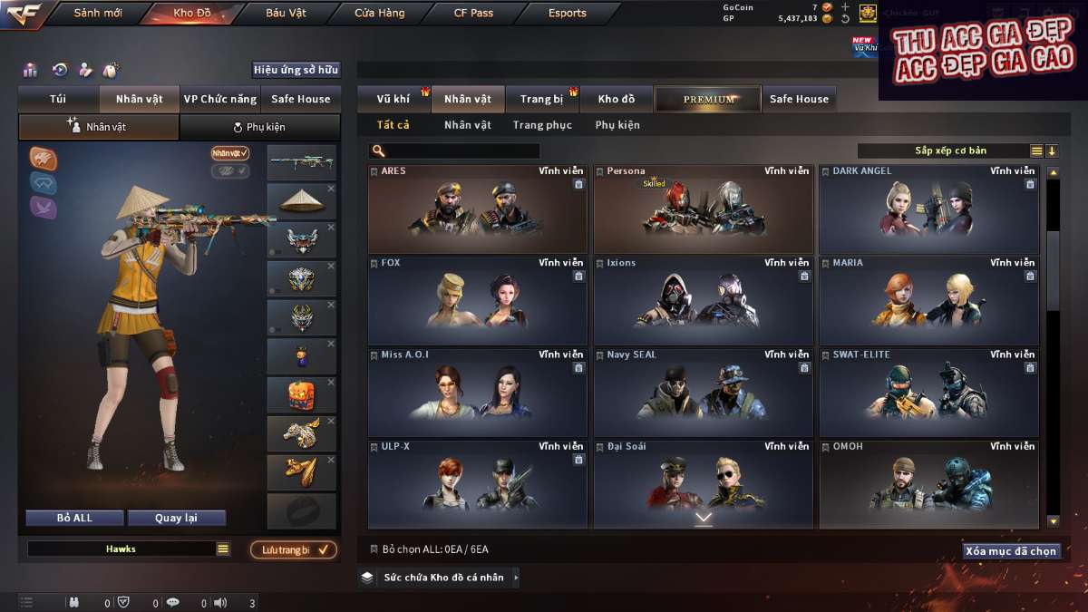 shop acc cf uy tin gia re